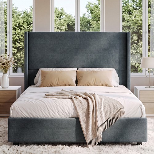 Upholstered platform bed frame - upholstered,