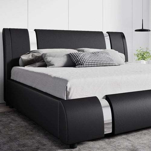 Queen bed frame with - bed,